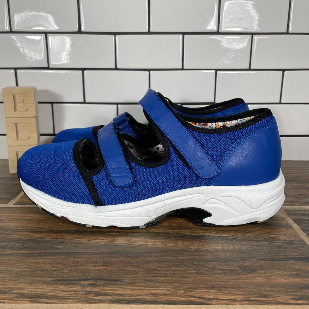 DREW Solo Shoes Womens Size 9 Blue Leather Sport Mesh Orthopedic Mary Janes